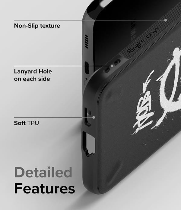 Ringke Galaxy S22 Plus Kuori Onyx Graffiti - Musta