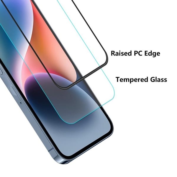 [2-PACK] iPhone 13/13 PRO/14/16E/17E Härdat Glas Skärmskydd - Svart