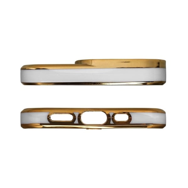 Galaxy A13 5G Skal Fashion Guld Frame Gel - Vit