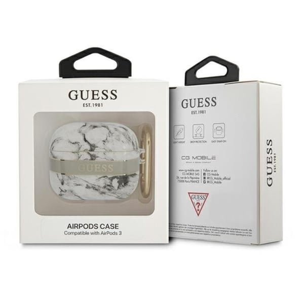 Guess Airpods 3 Skal Marble Strap Collection - Grå