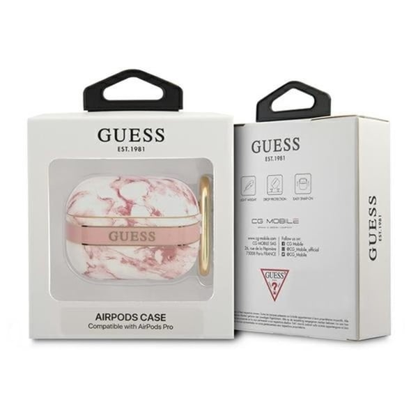 Guess Airpods Pro Case Marmorrem Kollektion - Lyserød