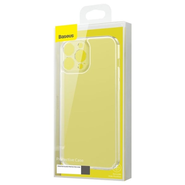 Baseus iPhone 13 Pro Max Skal Frosted Glass med Gelram - Transparent
