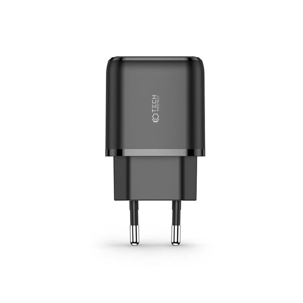 Tech-Protect C20W 2-Port Nätverk Laddare PD20W/QC3.0 - Svart