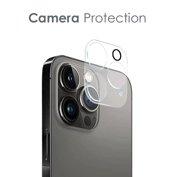 [3-PACK] BOOM iPhone 14 Pro Skal Kameralinsskydd i Härdat glas Clear
