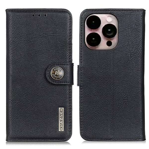 KHAZNEH iPhone 14 Pro Max Plånboksfodral Retro - Svart