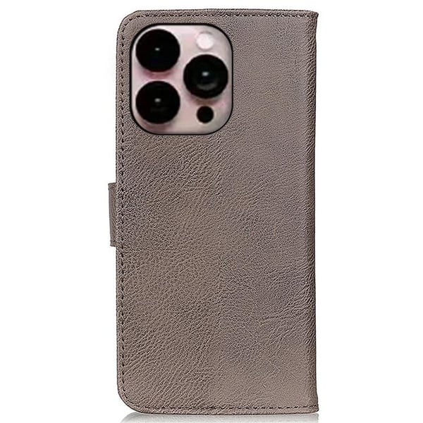 KHAZNEH iPhone 14 Pro Max Lompakkokotelo Retro - Harmaa