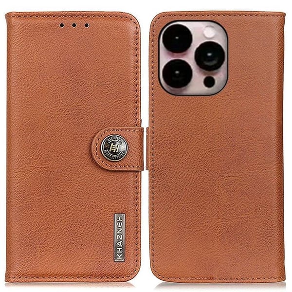 KHAZNEH iPhone 14 Pro Max Plånboksfodral Retro - Brun