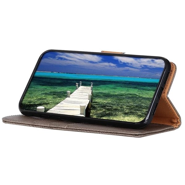 KHAZNEH iPhone 14 Pro Plånboksfodral Retro - Grå