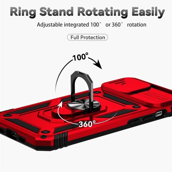 iPhone 14 Skal Ringhållare Kickstand - Röd
