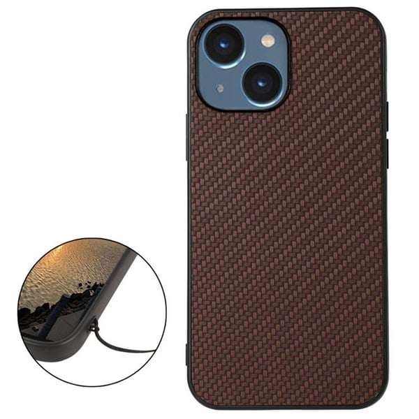 iPhone 14 Plus Skal Carbon Fiber - Brun