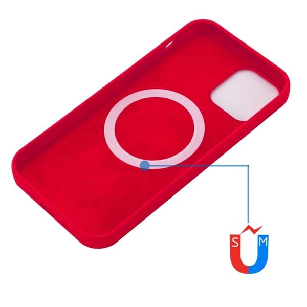 iPhone 14 Plus Cover Magsafe Silikone Ultra Slim - Skrigrosa