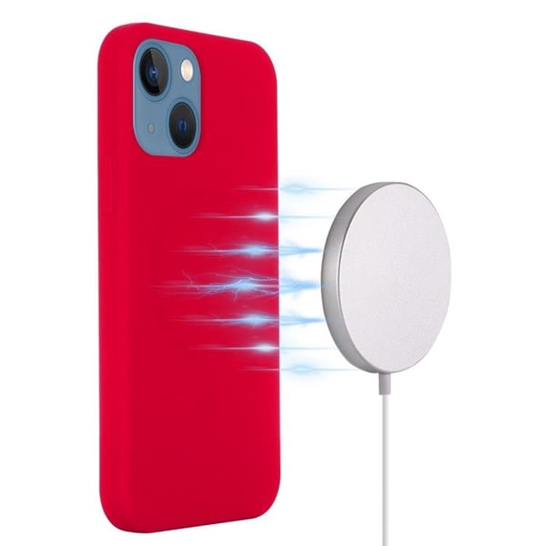 iPhone 14 Plus Cover Magsafe Silikone Ultra Slim - Skrigrosa