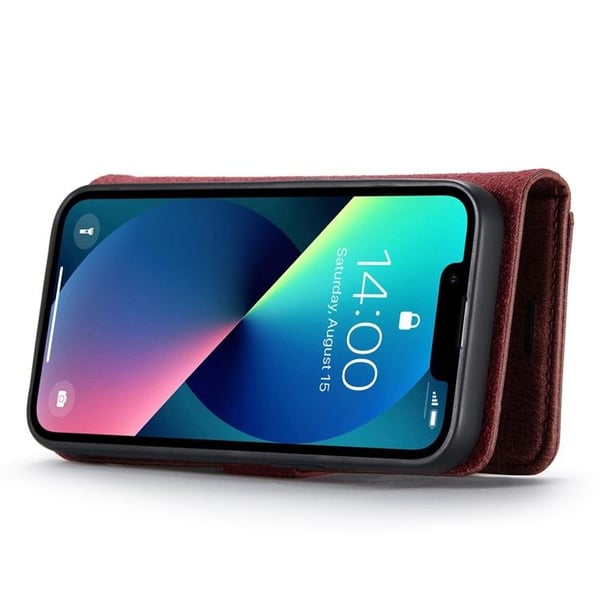 DG.MING iPhone 14 Plus Lompakkokotelo Split Irrotettava Flip - Punainen