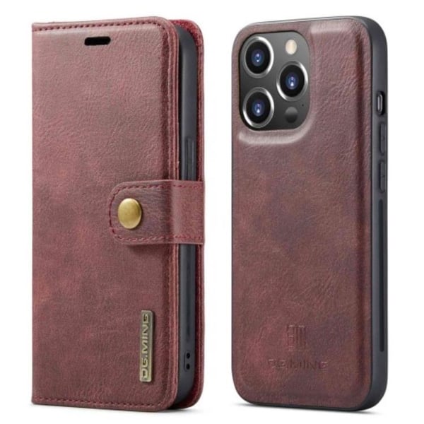 DG.MING iPhone 14 Pro Max Lompakkokotelo Irrotettava Flip - Punainen