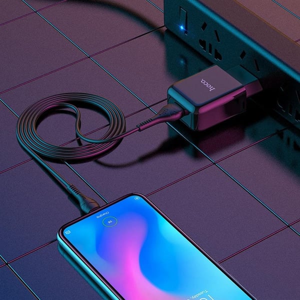 HOCO travel charger USB + Kabel USB-C 2A N2 Vigour Svart