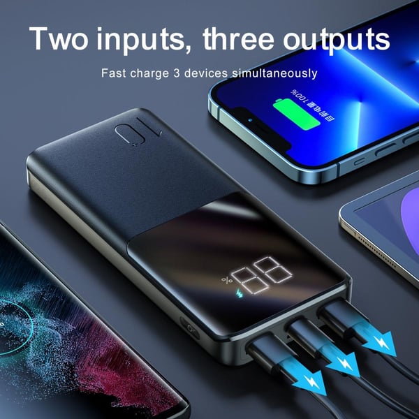 SiGN Super Charge LED Powerbank 10.000mAh 22.5W - Sort