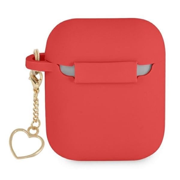 Guess AirPods Skal Silicone Charm Heart - Röd