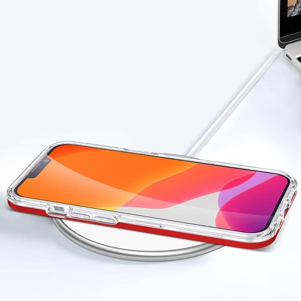 iPhone 13 mini Kuori Clear 3in1 Gel - Punainen