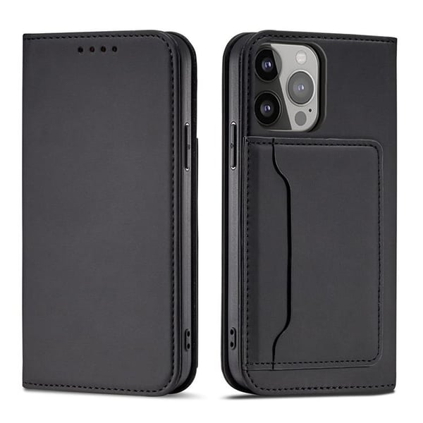 iPhone 13 Pro Max Plånboksfodral Magnet Stand - Svart
