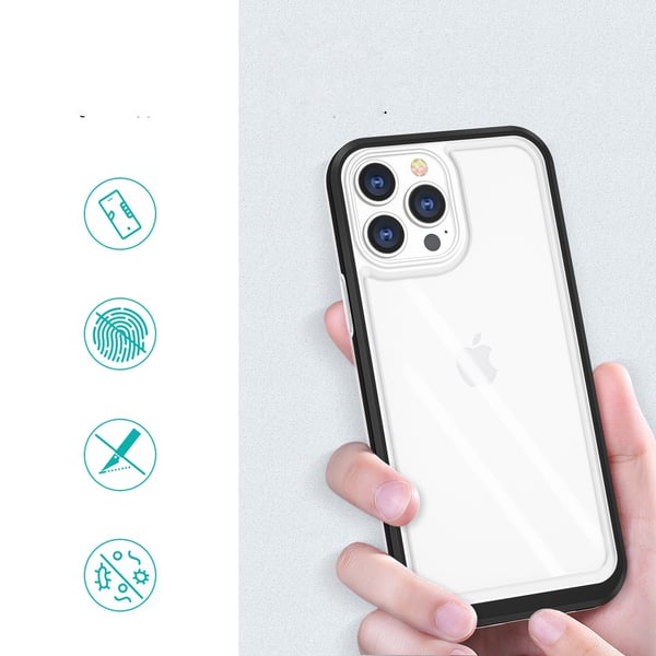 iPhone 12 Pro Max Skal Clear 3in1 - Svart