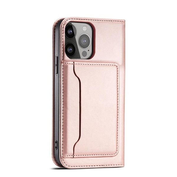 iPhone 12 Pro Max Plånboksfodral Magnet Stand - Rosa