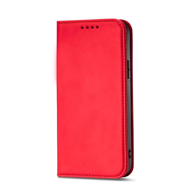 iPhone 12 Pro Plånboksfodral Magnet Stand - Röd