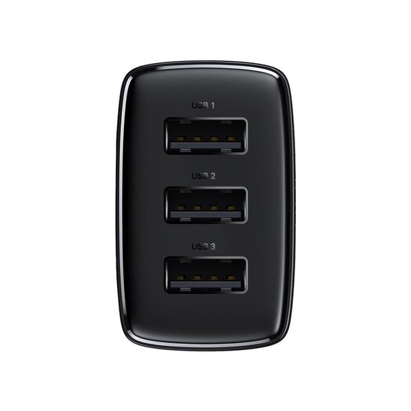 Baseus Compact Väggladdare 3x USB 17W - Svart