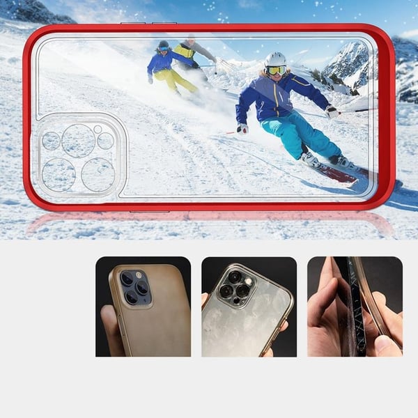 iPhone 12 Pro Skal Clear 3in1 - Röd