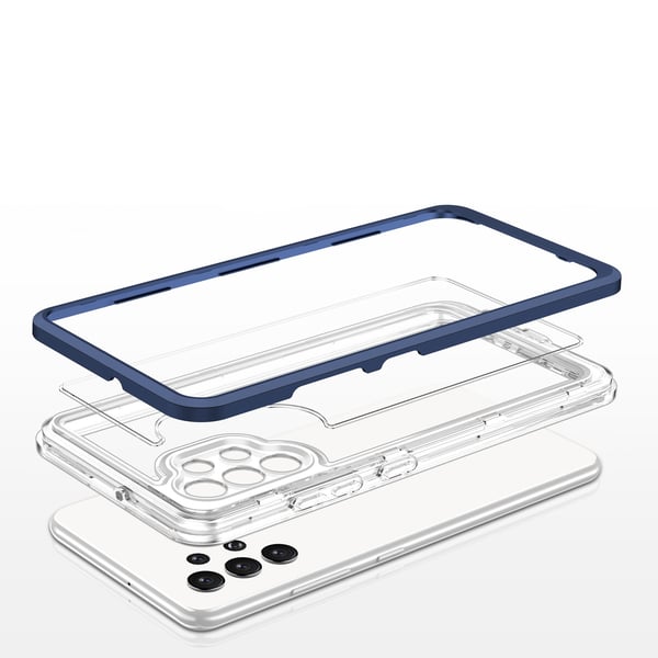 Galaxy A72 4G Skal Clear 3in1 - Blå