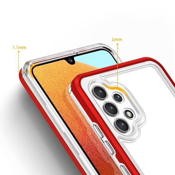 Galaxy A72 4G Skal Clear 3in1 - Röd