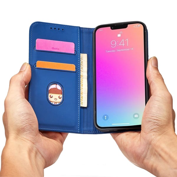 iPhone 13 Pro Pung Taske Magnetstativ - Blå
