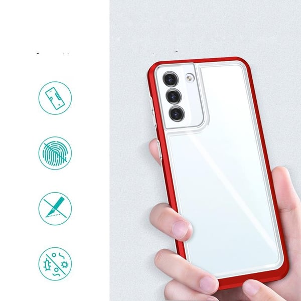 Galaxy S21 Plus 5G Skal Clear 3in1 - Röd