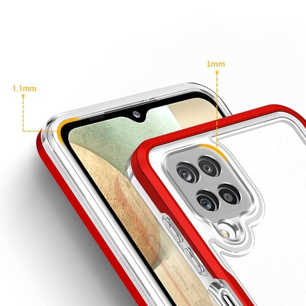 Galaxy A22 4G Cover Klar 3in1 - Rød