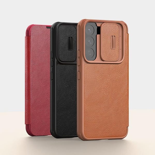 Nillkin Galaxy S22 Plus Plånboksfodral Qin Läder Pro Holster Flip - Brun