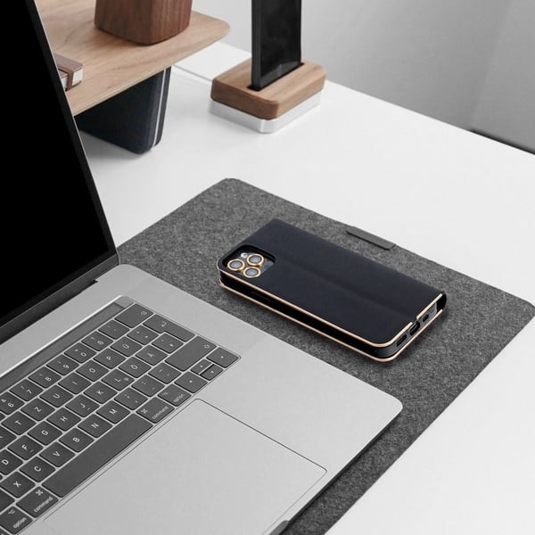 Galaxy A12/M12 Plånboksfodral Forcell Luna Gold - Svart