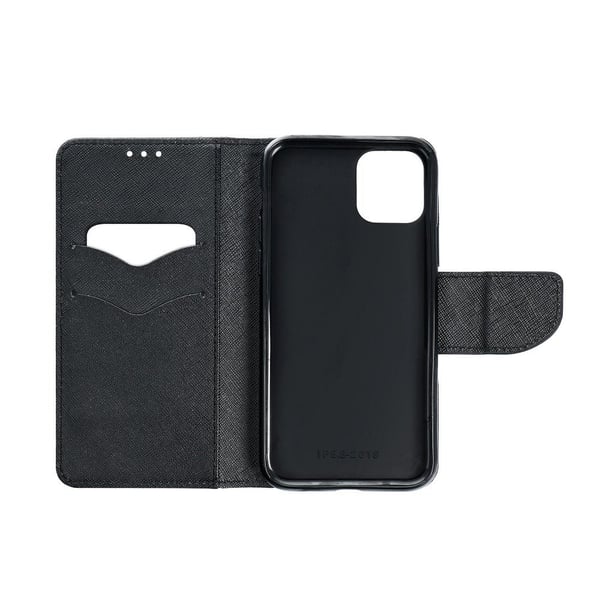 Galaxy A7 (2018) Plånboksfodral Fancy Eco Läder - Svart