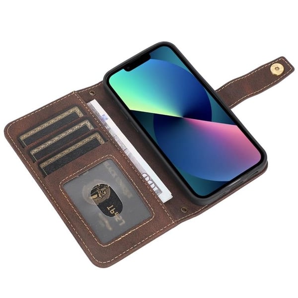 iPhone 14 Plus Plånboksfodral Flip - Coffee