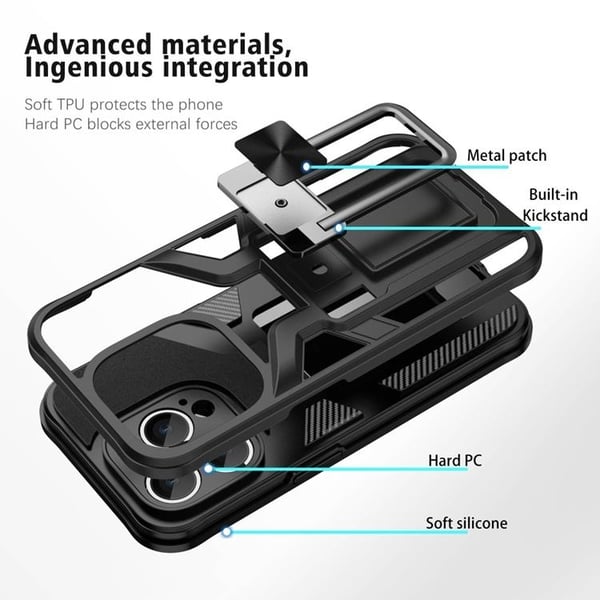 iPhone 14 Pro Skal Kickstand - Svart