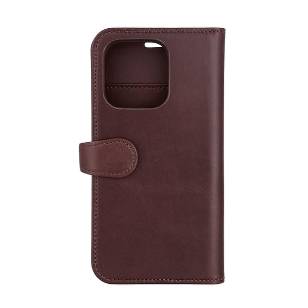 BUFFALO äkta läder iPhone 14 Pro Plånboksfodral - Brun