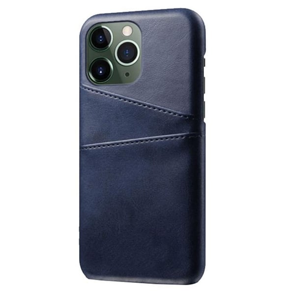 iPhone 14 Pro Max Skal Korthållare PU Läder - Blå