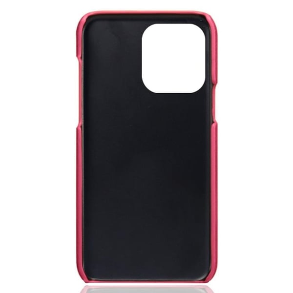 iPhone 14 Pro Max Skal Korthållare PU Läder - Magenta