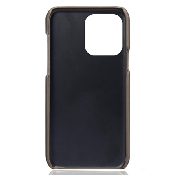 iPhone 14 Pro Max Cover Kortholder PU Læder - Grå