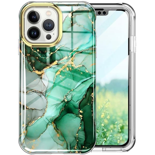 iPhone 14 Pro Skal 360 Marble - Grön
