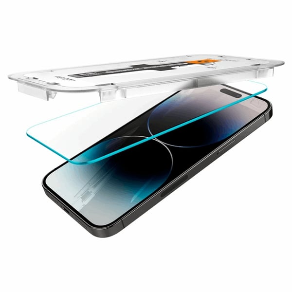 Spigen iPhone 14 Pro Max hærdet glas Skærmbeskytter Ez-Fit 2-Pack - Klar