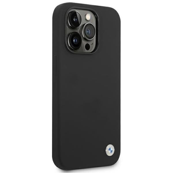 BMW iPhone 14 Pro Max Skal Silicone Metal Logo - Svart