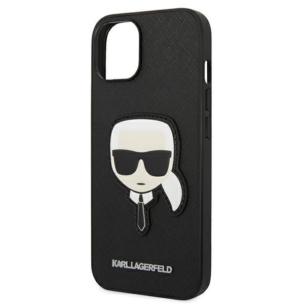 Karl Lagerfeld iPhone 14 Plus Skal Saffiano Karl`s Head Patch - Svart