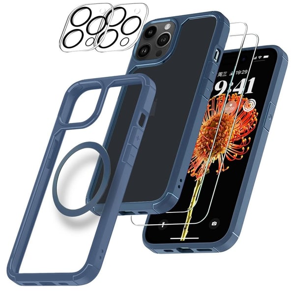 [6in1] Boom iPhone 13 Pro Max Skal Kameralinsskydd Härdat Glas MagSafe Ring