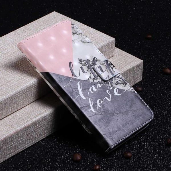 iPhone 14 Pro Plånboksfodral 3D Pattern - Svart Marble