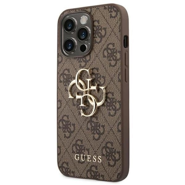 GUESS iPhone 14 Pro Max Skal Big Metall Logo - Brun