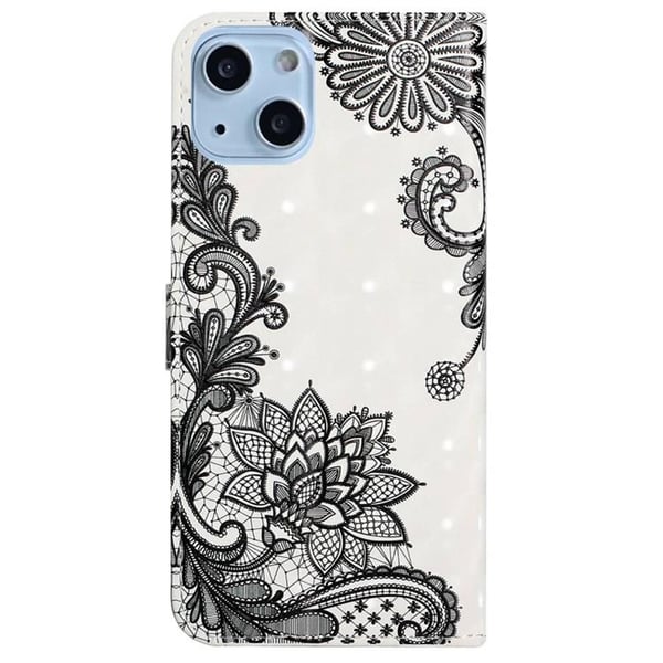 iPhone 14 Plus Plånboksfodral Folio Flip - Lace Flower